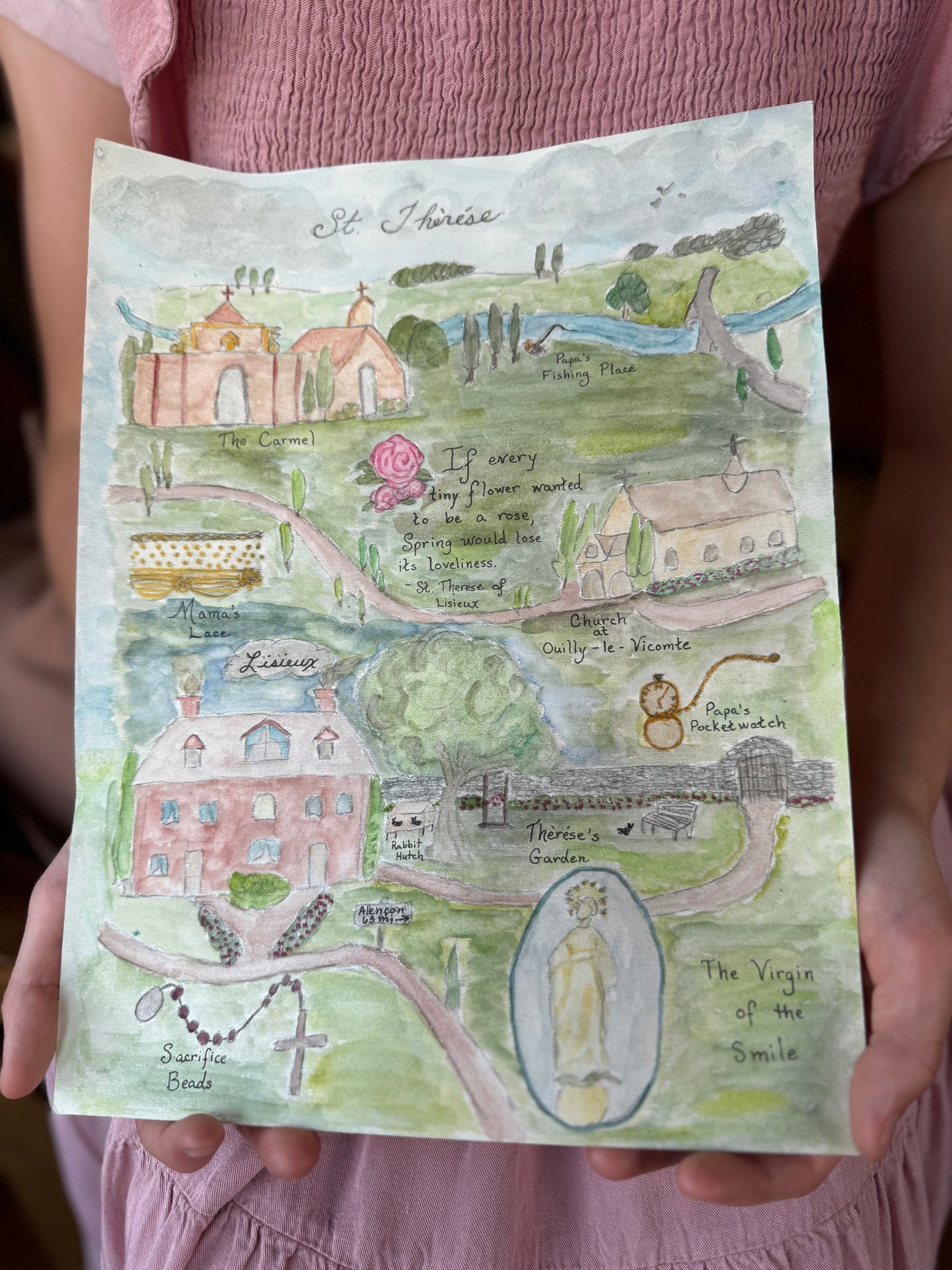 Watercolor St. Therese Story Map